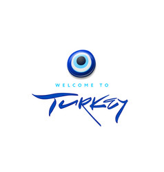 A Logo For Turkey With Blue Evil Eye Turkish