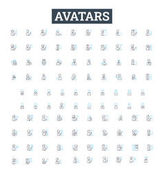 Avatars Line Icons Set Personas