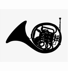 French Horn Silhouette Brass Musical Instrument