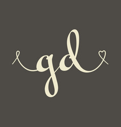 Gd Initial Wedding Monogram Calligraphy Hand