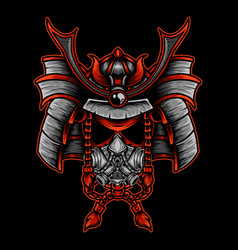 Samurai Mask On Black Background