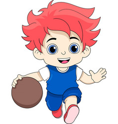 A Cool And Stylish Boy With Red Hair Dribbling