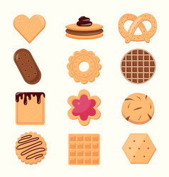 Cookie And Biscuit Icon Collection Isolated