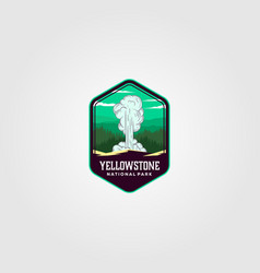 Geyser Eruption On Yellowstone National Park Logo