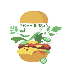 Plant Based Protein Concept Vegetarian Hamburger