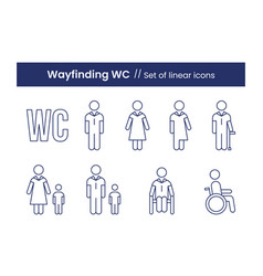 Wayfinding Wc Linear Icons Set