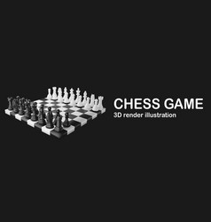 Chess Game Banner And Copy Space On Black