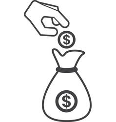 Hand And Money In Minimal Style