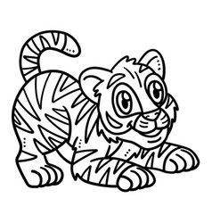 Baby Tiger Isolated Coloring Page For Kids