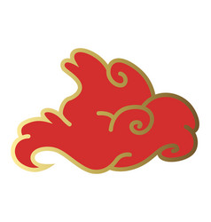 Clouds Chinese Style Red And Gold