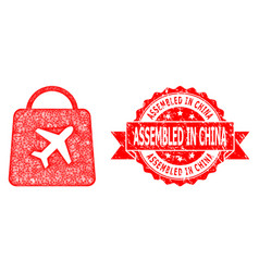 Grunge Assembled In China Stamp Seal And Network