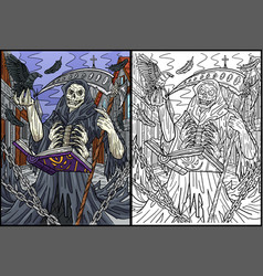 Halloween Grim Reaper Coloring Page