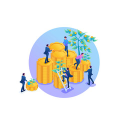 Isometric Income From Investments Businessmen