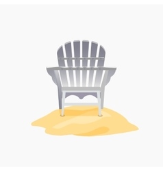 Adirondack Chair Standing On The Yellow Sand