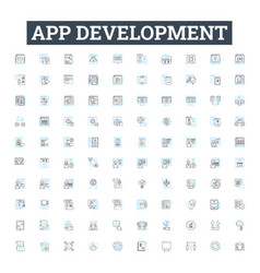 App Development Line Icons Set