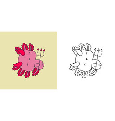 Cartoon Halloween Axolotl Clipart For Coloring