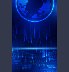 Digital Technology World Binary Code Blue Abstract