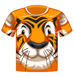 Front T-shirt With Face Tiger Pattern