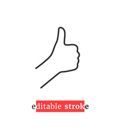 Minimal Editable Stroke Thumb Up Icon