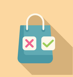 Paper Shopping Bag Icon Flat Safety Policy