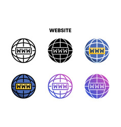 Website Icon Set With Different Styles