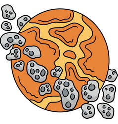 Asteroid Cartoon Colored Clipart