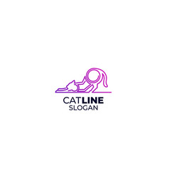 Cat Line Logo Design Icon