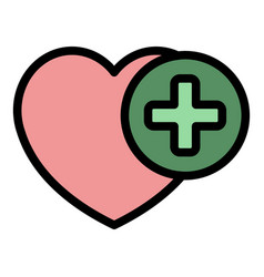 Medical Heart Care Icon Flat