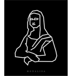 Mona Lisa In Straight Line Graphic