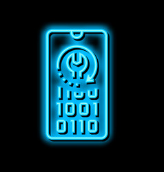 Cell Phone Data Recovery Neon Glow Icon