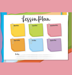 Colorful Weekly Lesson Plan Template