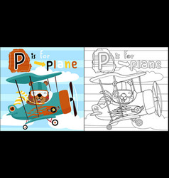 Cartoon Of Cute Squirrel In Pilot Costume Driving