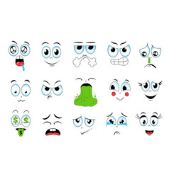 Faces Expressing Different Emotions Set Graphic