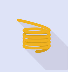 Yellow Metal Coil Icon Flat Style