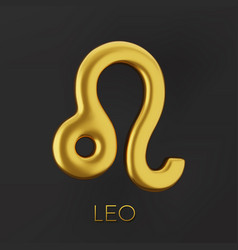 3d Golden Zodiac Sign Leo On A Dark Background