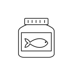 Fish Food Jar Linear Icon Thin Line Contour