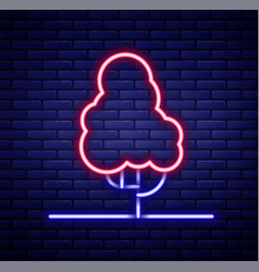 Glowing Neon Line Fruit Tree Icon Isolated