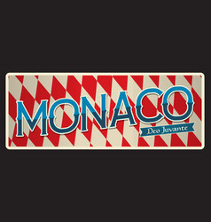 Monaco French City State Retro Travel Plate