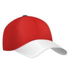 Red Realistic Cap Blank Baseball Hat Mockup