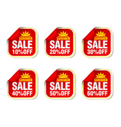 Summer Sale Red Stickers Set 10 20 30 40 50 60