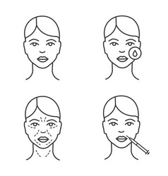 Botox Injection Linear Icons Set