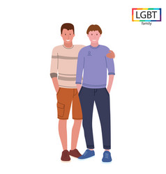 Lgbt Family Two Men Friendly Hugging