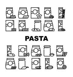 Pasta Food Package Collection Icons Set