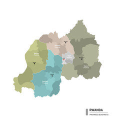 Rwanda Higt Detailed Map With Subdivisions