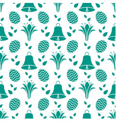 Seamless Pattern With Bell Lily Egg Happy Easter