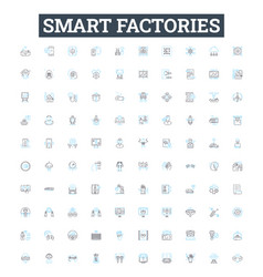 Smart Factories Line Icons Set