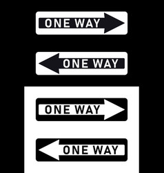 One Way Sign Black And White Road Direction Arrow