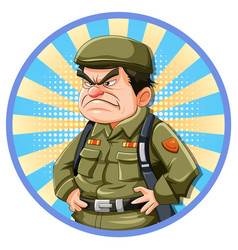 Grumpy Army Officer Cartoon