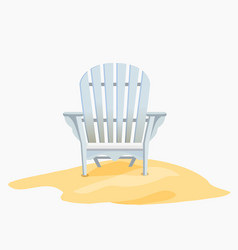 Adirondack Chair Standing On The Yellow Sand