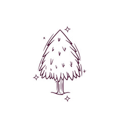 Hand Drawn Pine Tree Doodle Sketch